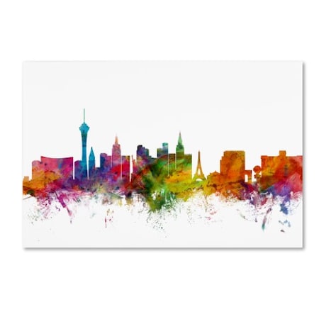 Michael Tompsett 'Las Vegas Nevada Skyline' Canvas Art,12x19